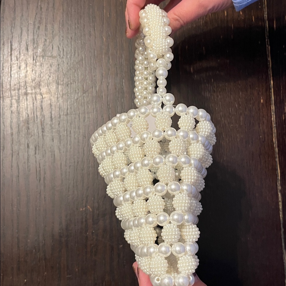 Alessia Cream Pearl Beaded Handbag - Picture 3 of 3